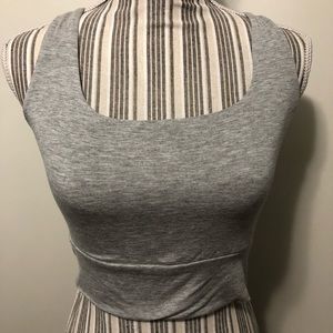 Grey modal tank crop top